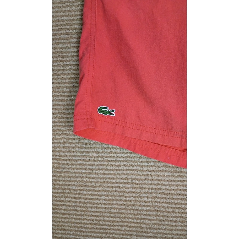 Lacoste Men L Swim Trunks Salmon Coral Cotton Nylon Mesh Lined Board Shorts - Picture 7 of 11